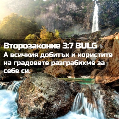 Picture 02 - Второзаконие 3:7 BULG - А всичкия добитък и - Bible Verse Picture