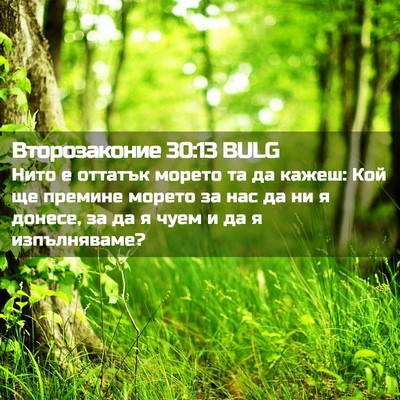Picture 02 - Второзаконие 30:13 BULG - Нито е оттатък морето та да - Bible Verse Picture