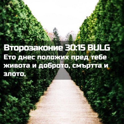 Picture 02 - Второзаконие 30:15 BULG - Ето днес положих пред тебе - Bible Verse Picture
