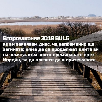 Picture 02 - Второзаконие 30:18 BULG - аз ви заявявам днес, че - Bible Verse Picture