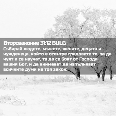 Picture 02 - Второзаконие 31:12 BULG - Събирай людете, мъжете, - Bible Verse Picture