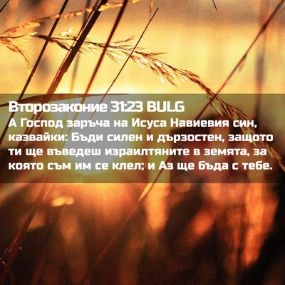 Picture 02 - Второзаконие 31:23 BULG - А Господ заръча на Исуса - Bible Verse Picture