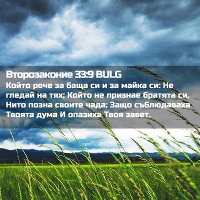 Picture 02 - Второзаконие 33:9 BULG - Който рече за баща си и за - Bible Verse Picture