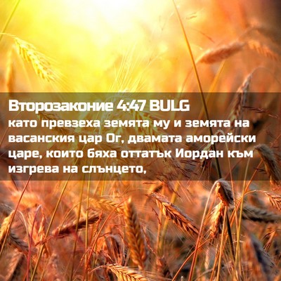 Picture 02 - Второзаконие 4:47 BULG - като превзеха земята му и - Bible Verse Picture