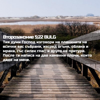 Picture 02 - Второзаконие 5:22 BULG - Тия думи Господ изговори - Bible Verse Picture