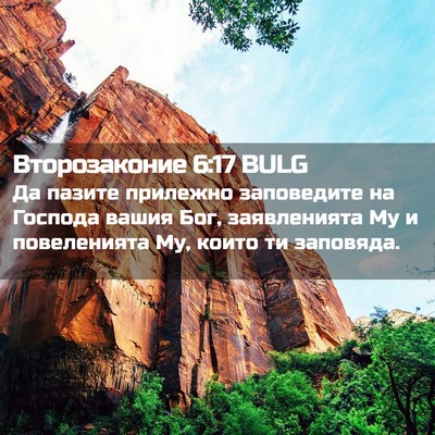 Picture 02 - Второзаконие 6:17 BULG - Да пазите прилежно - Bible Verse Picture