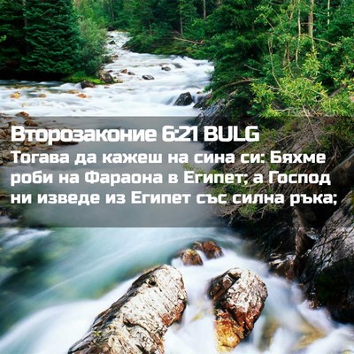 Picture 02 - Второзаконие 6:21 BULG - Тогава да кажеш на сина си: - Bible Verse Picture