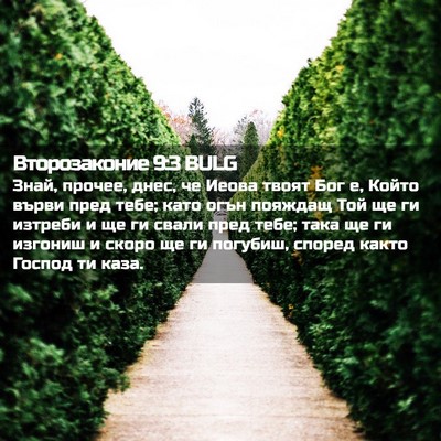 Picture 02 - Второзаконие 9:3 BULG - Знай, прочее, днес, че Иеова - Bible Verse Picture