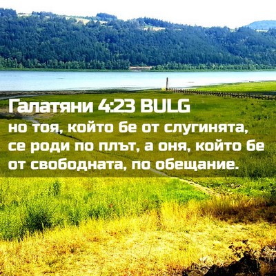 Picture 02 - Галатяни 4:23 BULG - но тоя, който бе от - Bible Verse Picture