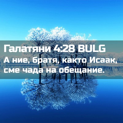 Picture 02 - Галатяни 4:28 BULG - А ние, братя, както Исаак, - Bible Verse Picture