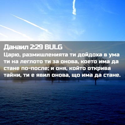 Picture 02 - Данаил 2:29 BULG - Царю, размишленията ти - Bible Verse Picture
