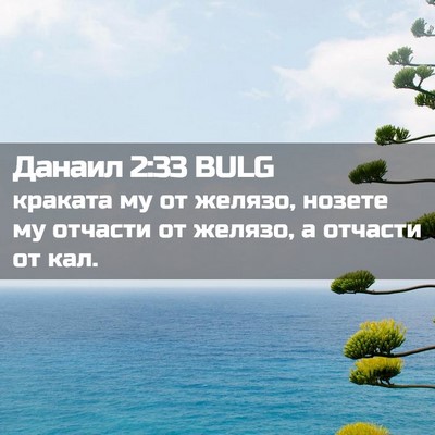 Picture 02 - Данаил 2:33 BULG - краката му от желязо, - Bible Verse Picture