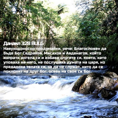 Picture 02 - Данаил 3:28 BULG - Навуходоносор продумайки, - Bible Verse Picture