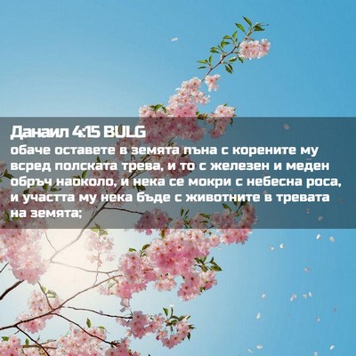 Picture 02 - Данаил 4:15 BULG - обаче оставете в земята - Bible Verse Picture
