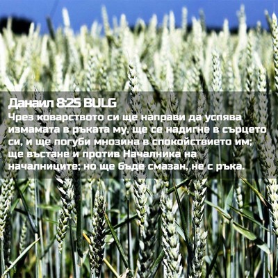 Picture 02 - Данаил 8:25 BULG - Чрез коварството си ще - Bible Verse Picture