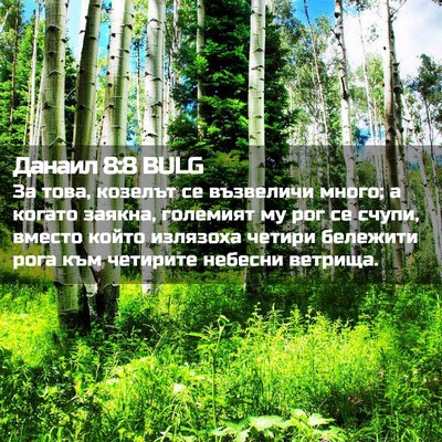 Picture 02 - Данаил 8:8 BULG - За това, козелът се - Bible Verse Picture