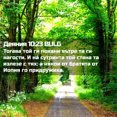 Picture 02 - Деяния 10:23 BULG - Тогава той ги покани вътре - Bible Verse Picture