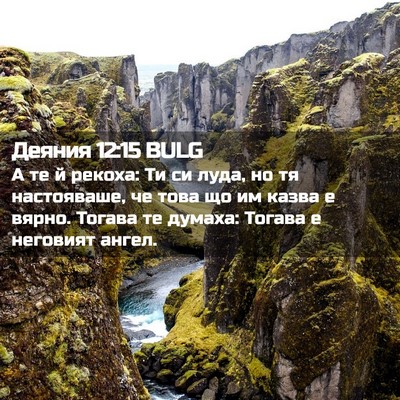 Picture 02 - Деяния 12:15 BULG - А те й рекоха: Ти си луда, но - Bible Verse Picture