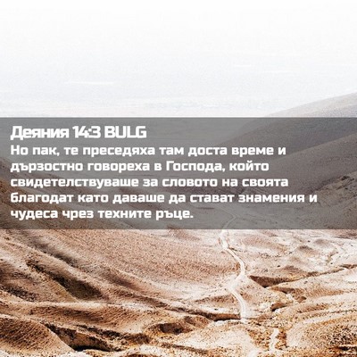Picture 02 - Деяния 14:3 BULG - Но пак, те преседяха там - Bible Verse Picture