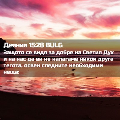 Picture 02 - Деяния 15:28 BULG - Защото се видя за добре на - Bible Verse Picture