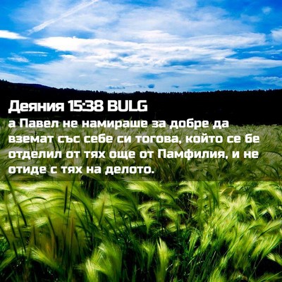 Picture 02 - Деяния 15:38 BULG - а Павел не намираше за - Bible Verse Picture