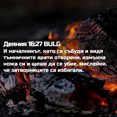 Picture 02 - Деяния 16:27 BULG - И началникът, като се - Bible Verse Picture