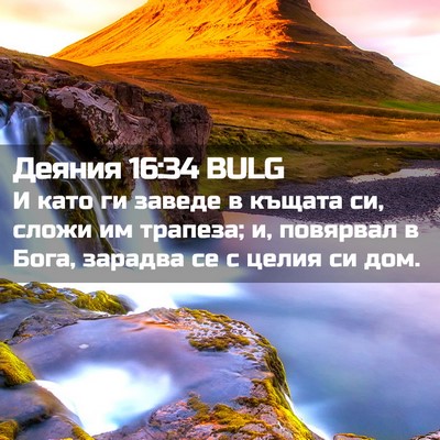 Picture 02 - Деяния 16:34 BULG - И като ги заведе в къщата - Bible Verse Picture