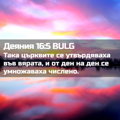 Picture 02 - Деяния 16:5 BULG - Така църквите се - Bible Verse Picture