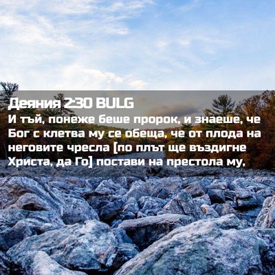 Picture 02 - Деяния 2:30 BULG - И тъй, понеже беше пророк, и - Bible Verse Picture