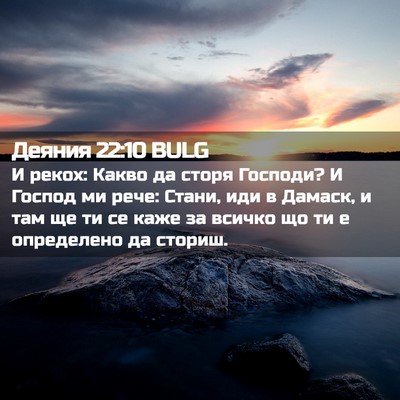 Picture 02 - Деяния 22:10 BULG - И рекох: Какво да сторя - Bible Verse Picture