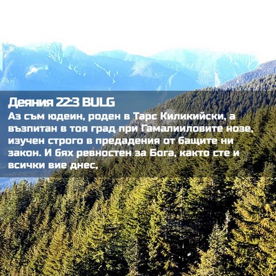 Picture 02 - Деяния 22:3 BULG - Аз съм юдеин, роден в Тарс - Bible Verse Picture