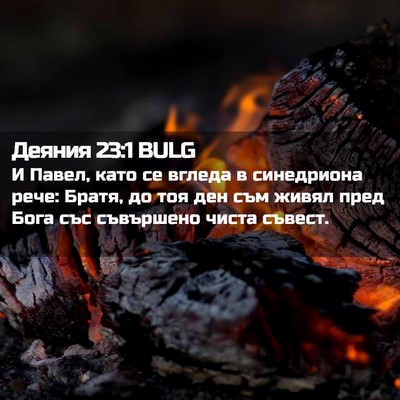 Picture 02 - Деяния 23:1 BULG - И Павел, като се вгледа в - Bible Verse Picture
