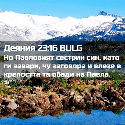 Picture 02 - Деяния 23:16 BULG - Но Павловият сестрин син, - Bible Verse Picture