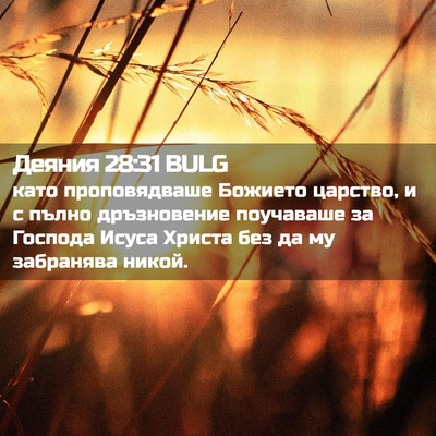 Picture 02 - Деяния 28:31 BULG - като проповядваше Божието - Bible Verse Picture