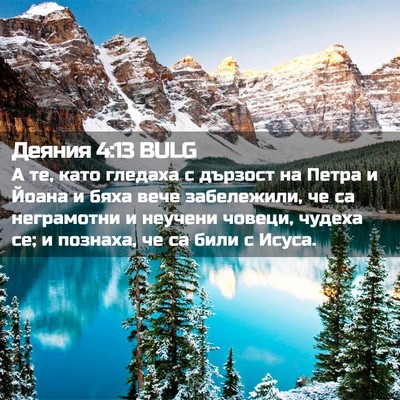 Picture 02 - Деяния 4:13 BULG - А те, като гледаха с - Bible Verse Picture