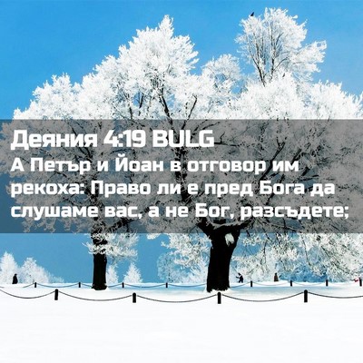 Picture 02 - Деяния 4:19 BULG - А Петър и Йоан в отговор им - Bible Verse Picture