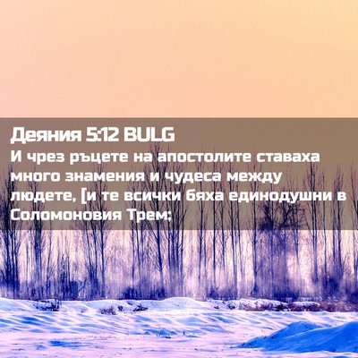 Picture 02 - Деяния 5:12 BULG - И чрез ръцете на - Bible Verse Picture