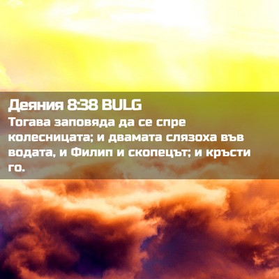 Picture 02 - Деяния 8:38 BULG - Тогава заповяда да се спре - Bible Verse Picture