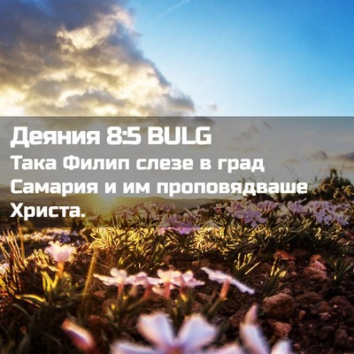 Picture 02 - Деяния 8:5 BULG - Така Филип слезе в град - Bible Verse Picture
