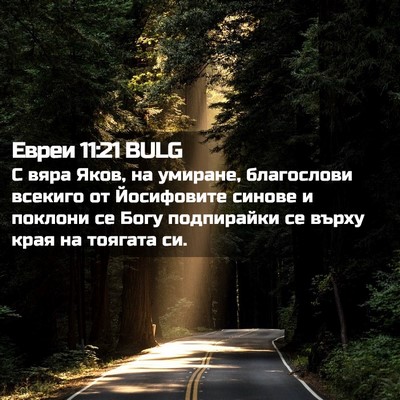 Picture 02 - Евреи 11:21 BULG - С вяра Яков, на умиране, - Bible Verse Picture