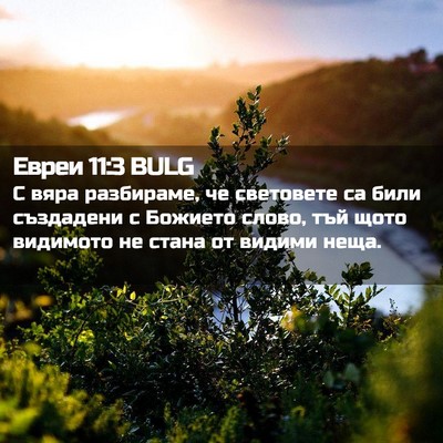 Picture 02 - Евреи 11:3 BULG - С вяра разбираме, че - Bible Verse Picture