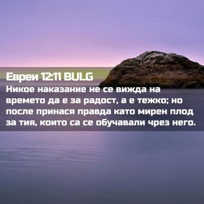 Picture 02 - Евреи 12:11 BULG - Никое наказание не се - Bible Verse Picture