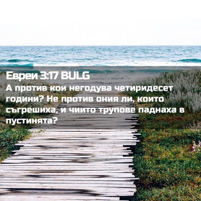 Picture 02 - Евреи 3:17 BULG - А против кои негодува - Bible Verse Picture