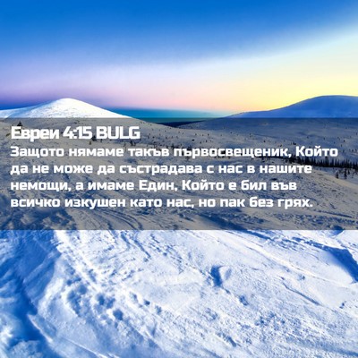Picture 02 - Евреи 4:15 BULG - Защото нямаме такъв - Bible Verse Picture