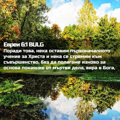 Picture 02 - Евреи 6:1 BULG - Поради това, нека оставим - Bible Verse Picture