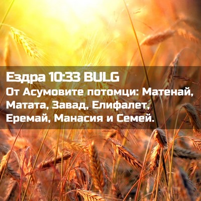 Picture 02 - Ездра 10:33 BULG - От Асумовите потомци: - Bible Verse Picture