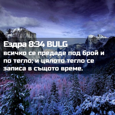Picture 02 - Ездра 8:34 BULG - всичко се предаде под брой - Bible Verse Picture
