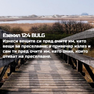 Picture 02 - Езекил 12:4 BULG - Изнеси вещите си пред - Bible Verse Picture