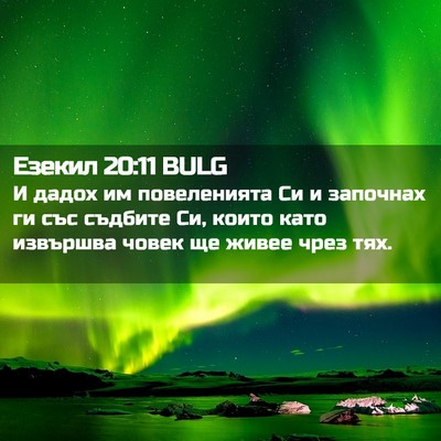 Picture 02 - Езекил 20:11 BULG - И дадох им повеленията Си и - Bible Verse Picture