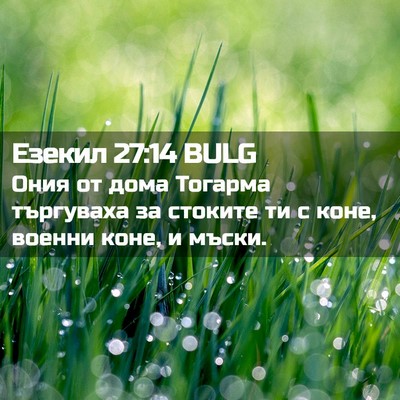 Picture 02 - Езекил 27:14 BULG - Ония от дома Тогарма - Bible Verse Picture